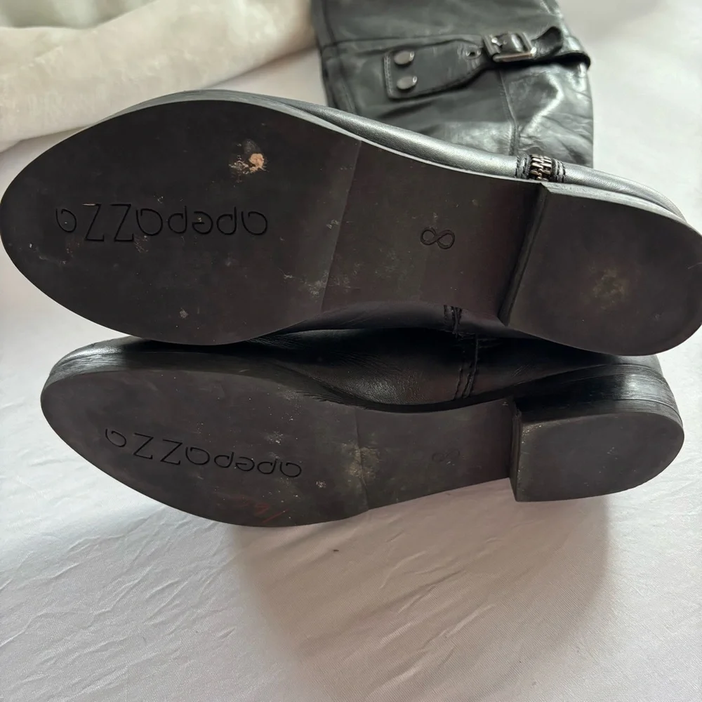 Apepazza Leather Knee High Boots Black Size 8